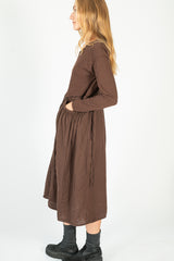Jersey x Double Gauze BUTTER Dress Brown