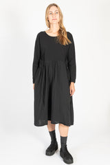 Jersey x Double Gauze BUTTER Dress Black