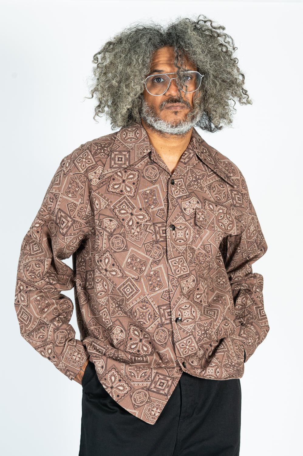 Sheeting COOKIE Bandana WRANGLE Collar Board Shirt