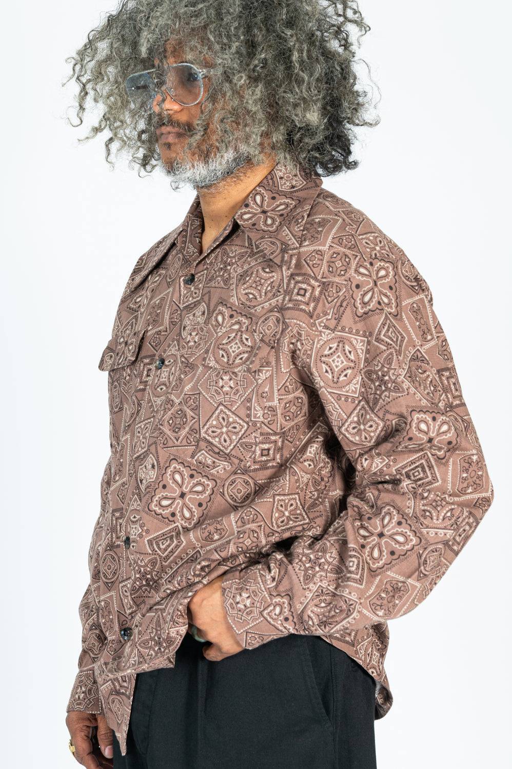 Sheeting COOKIE Bandana WRANGLE Collar Board Shirt