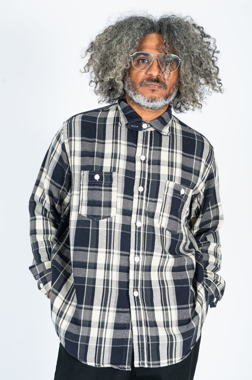 St. Louis Cotton Flannel Plaid Shirt Gray