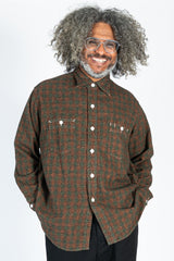 St. Louis Cotton Flannel Plaid Shirt Orange Block