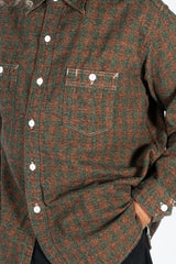 St. Louis Cotton Flannel Plaid Shirt Orange Block