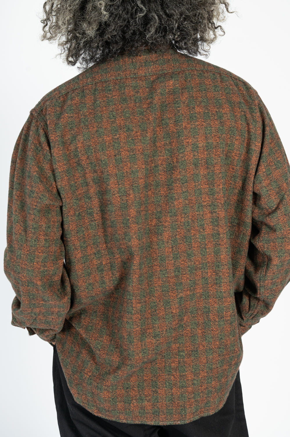 St. Louis Cotton Flannel Plaid Shirt Orange Block