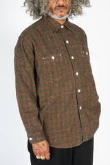 St. Louis Cotton Flannel Plaid Shirt Orange Block