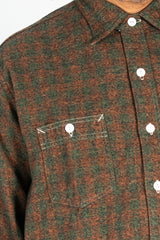 St. Louis Cotton Flannel Plaid Shirt Orange Block