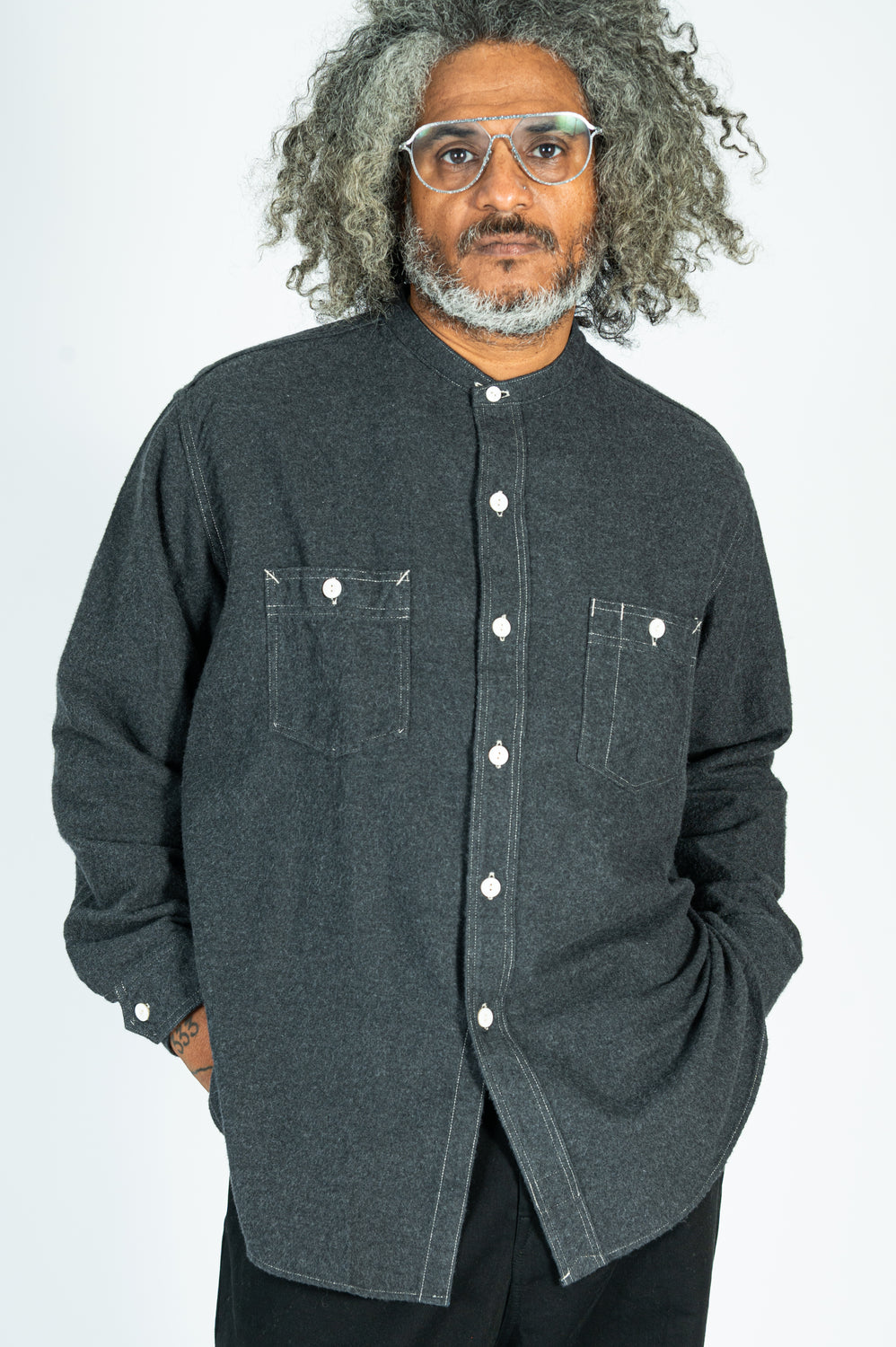 St. Louis-Band Heather Flannel Shirt Gray