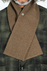 POS-TOLE S Button Wool Scarf Basket Tweed Brown