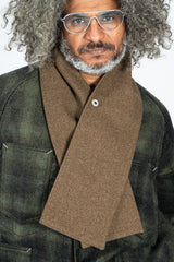 POS-TOLE S Button Wool Scarf Basket Tweed Brown