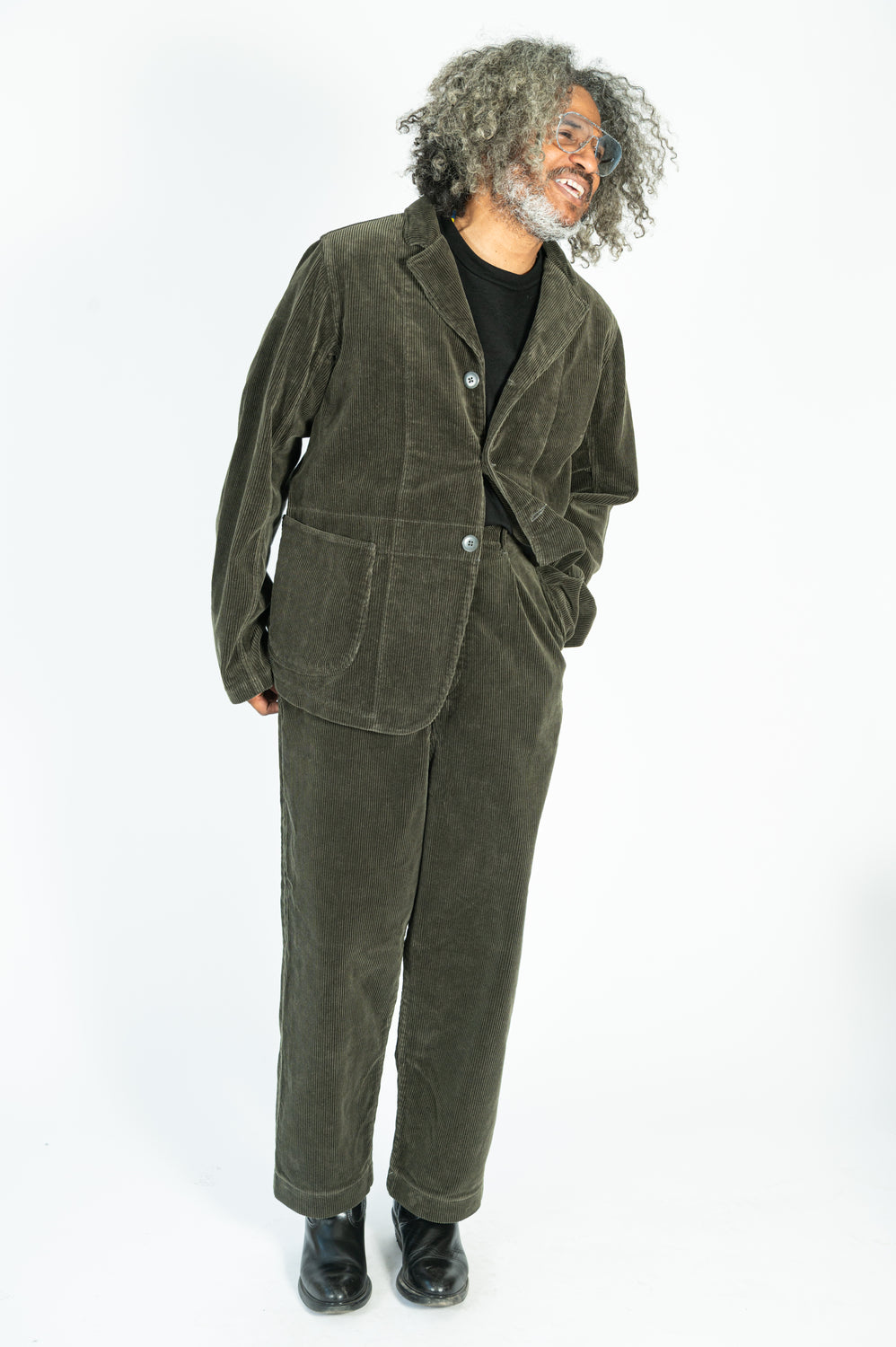 7W Corduroy High Waisted NIME Pants Gray