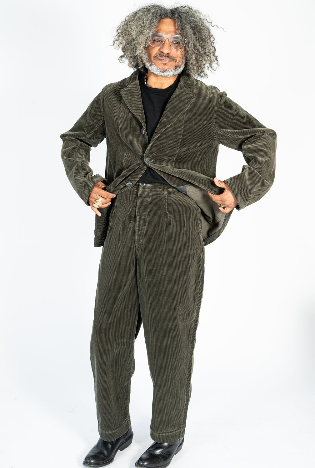 7W Corduroy Hospital Jacket Gray