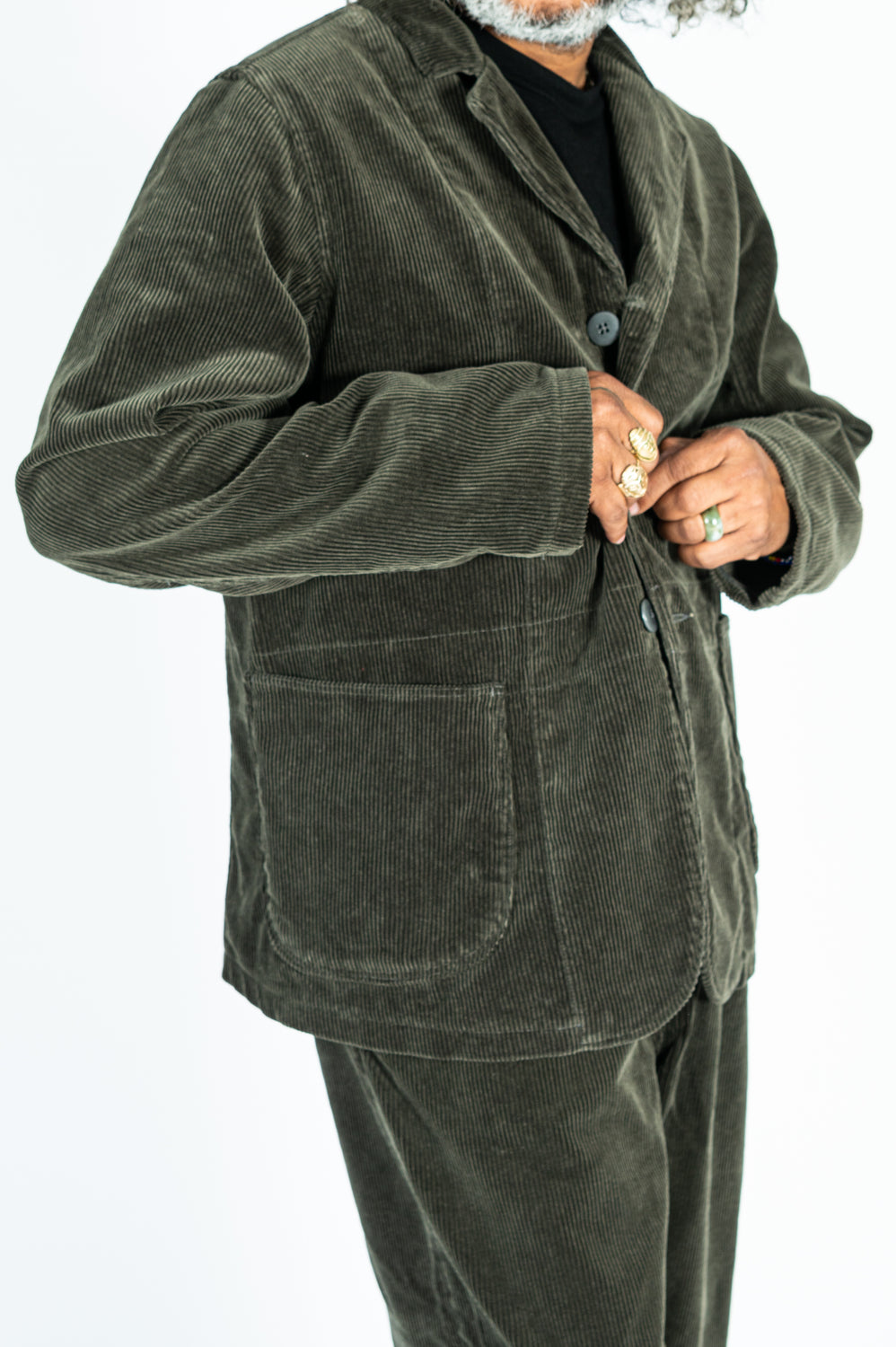 7W Corduroy Hospital Jacket Gray