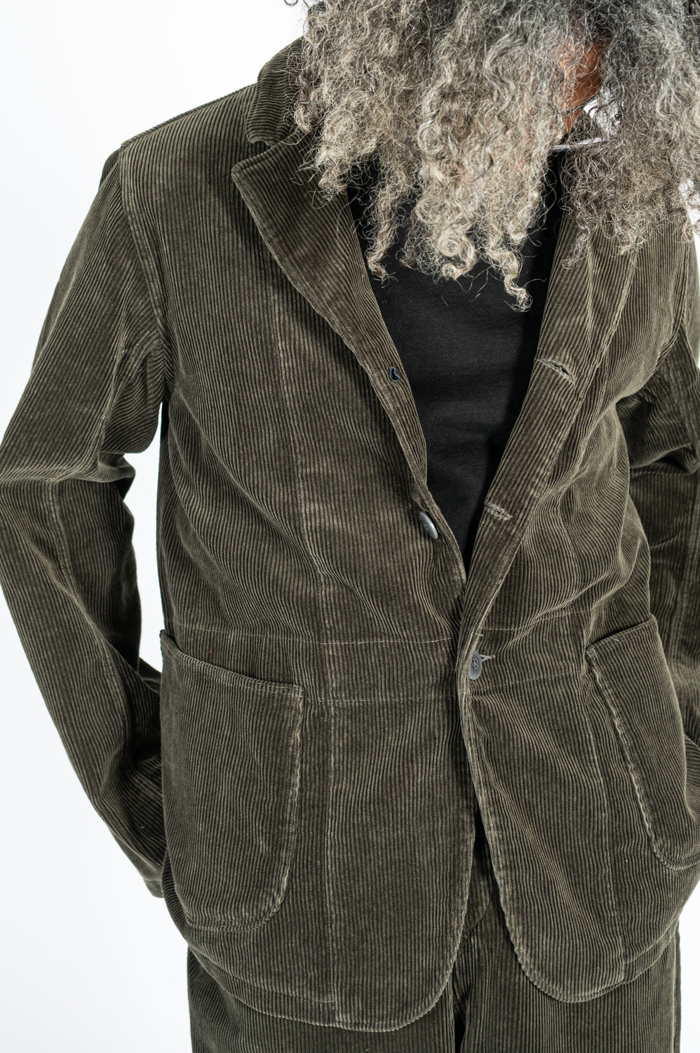 7W Corduroy Hospital Jacket Gray