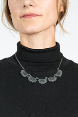 Ripple Lace Petit Necklace Blue Gray