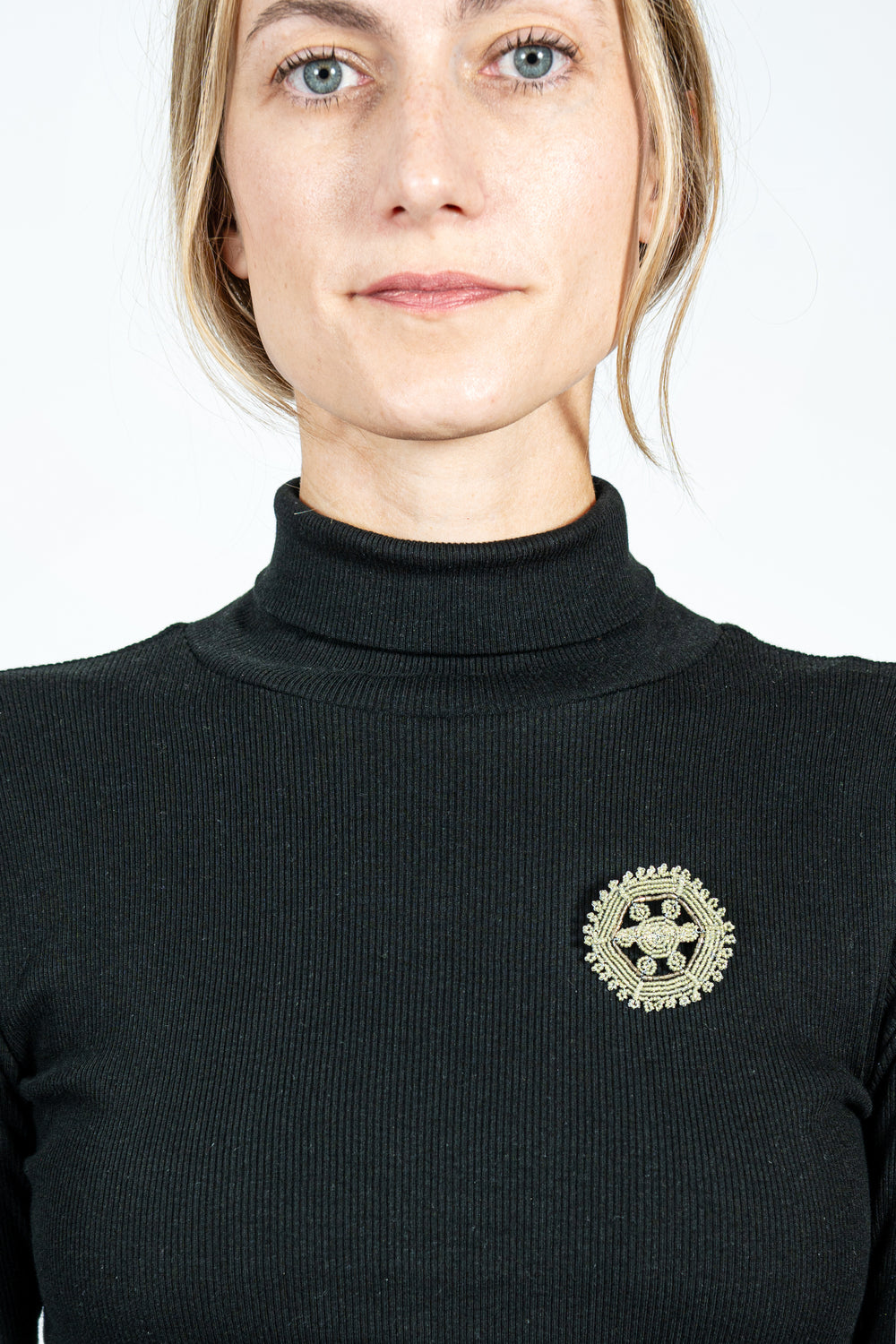 Kaleidoscope Brooch Light Greenish Gray