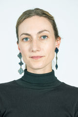 Triple Venetian Window Earring Dark Blue and Blue Gray