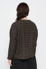 Cotton and Wool Gingham Check Jacket