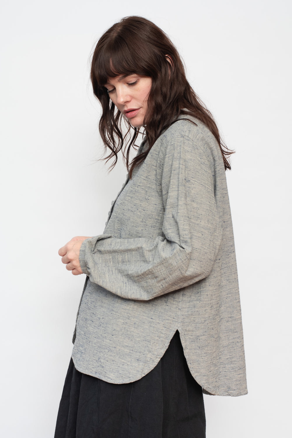 Cotton and Linen Nep Shirt Natural