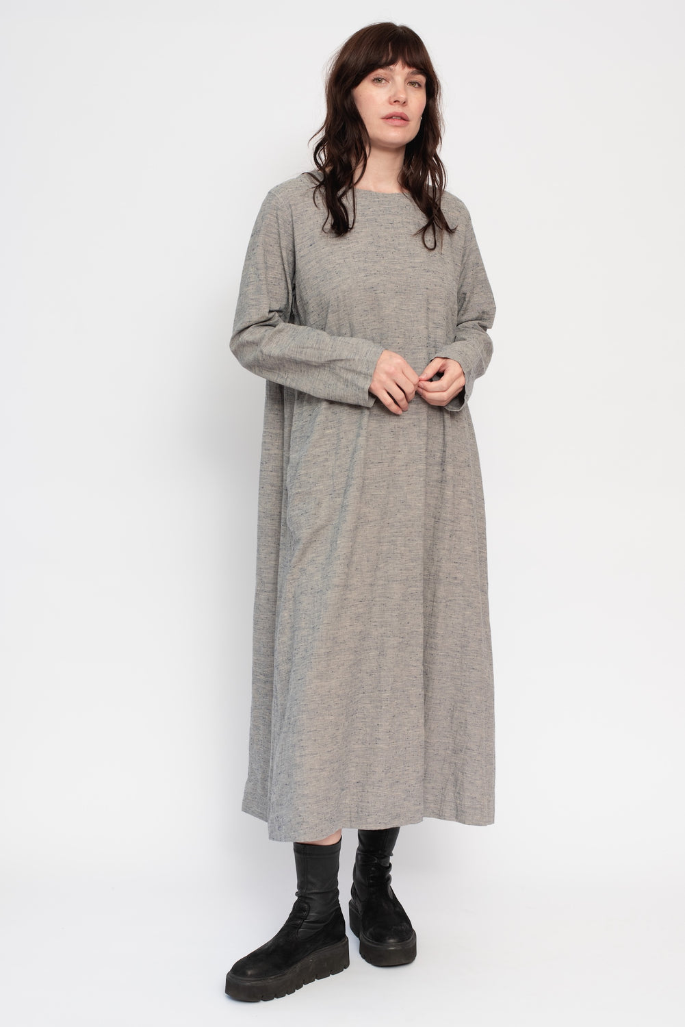 Cotton and Linen Nep Dress Natural