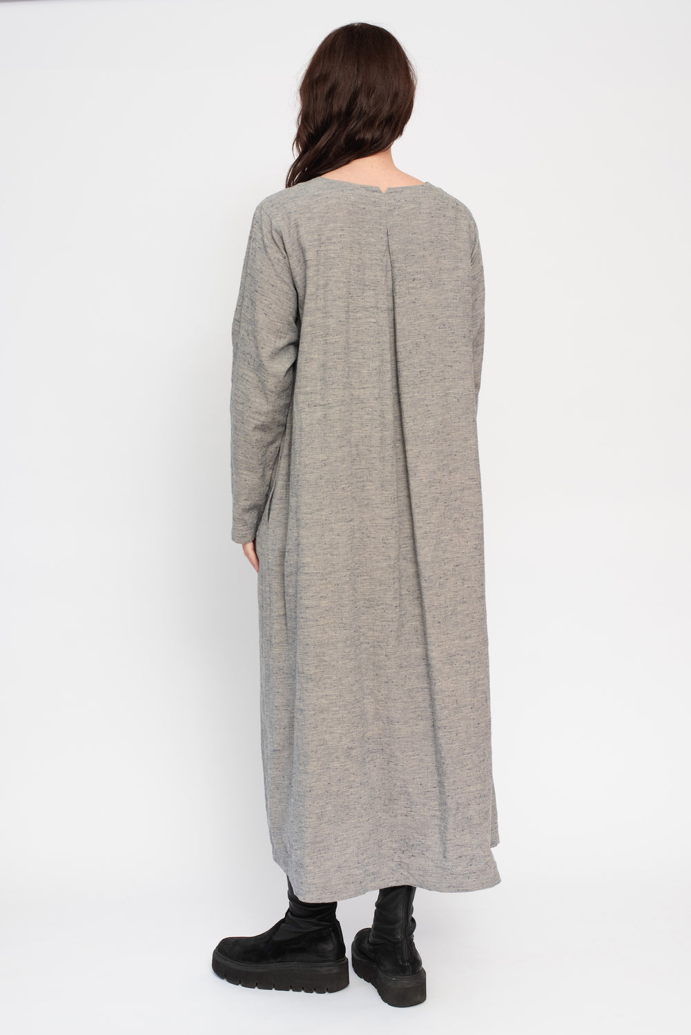 Cotton and Linen Nep Dress Natural
