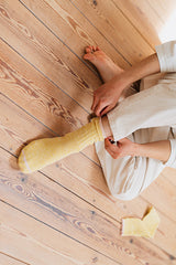 Silk Cotton Socks Colorful Flags (Yellow)