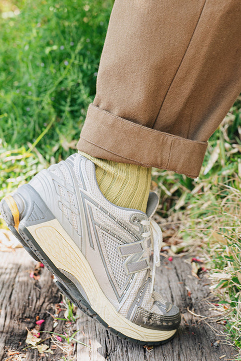 Egyptian Cotton Ribbed High Socks Pistachio