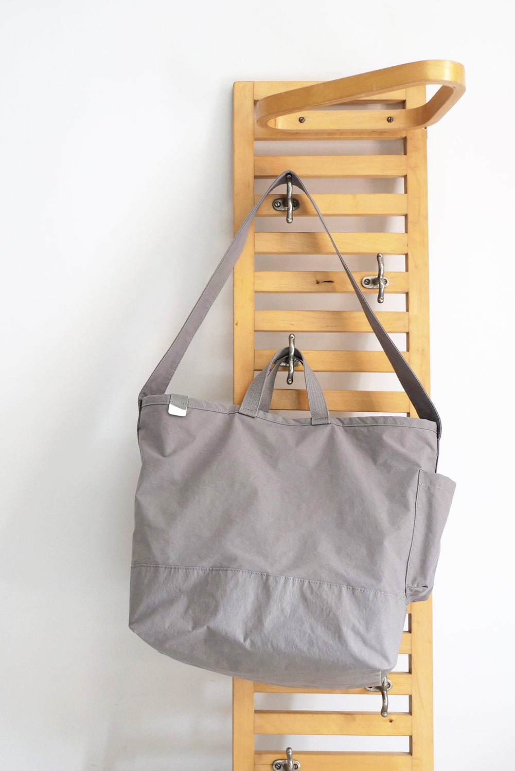 Side Pocket Tote Bag Gray
