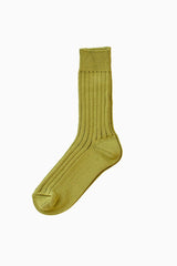 Egyptian Cotton Ribbed High Socks Pistachio