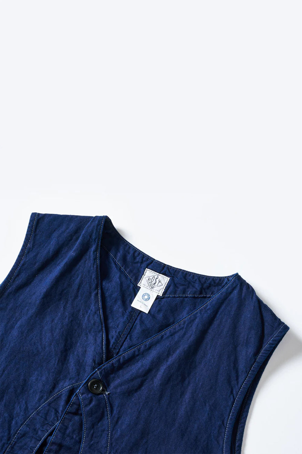 Royal Traveler Vest, Cotton and Linen Denim Indigo Wash
