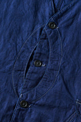 Royal Traveler Vest, Cotton and Linen Denim Indigo Wash