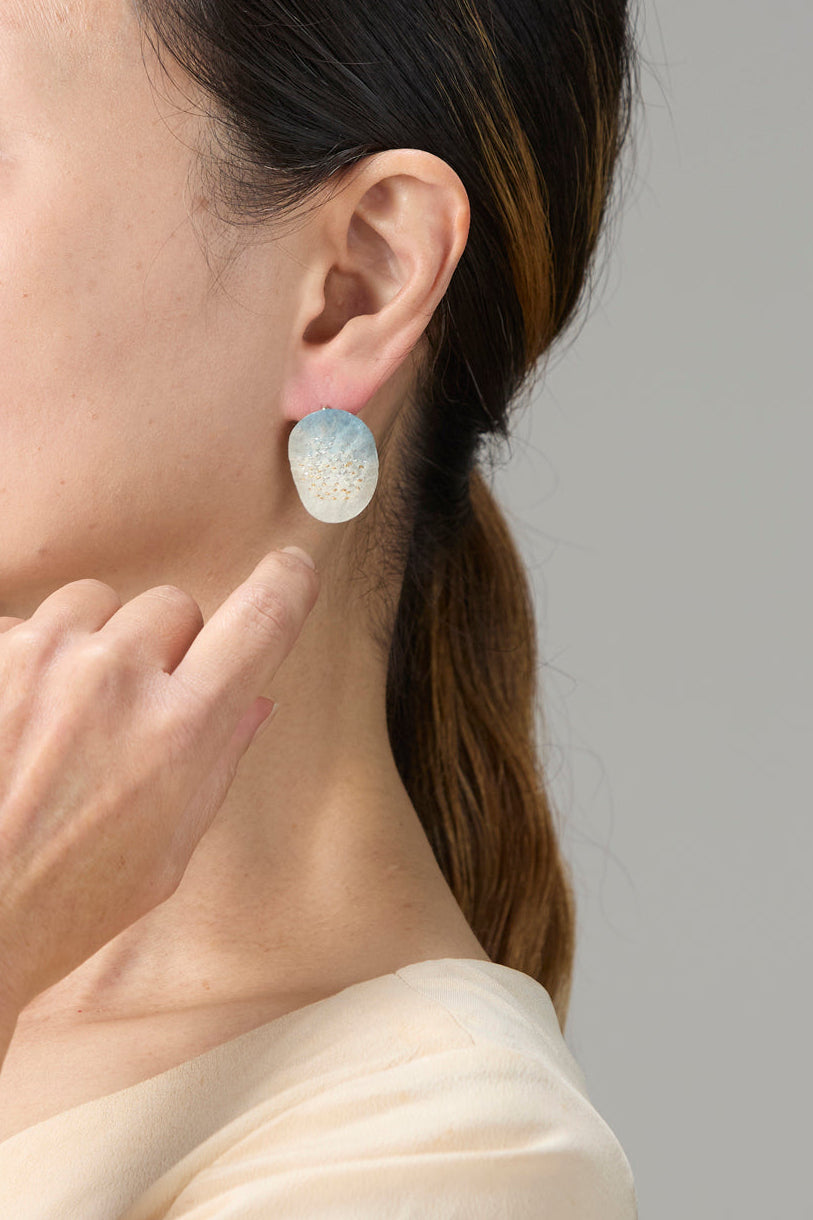 Washi and Silver and Gold Thread Earrings 007