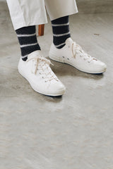 Mohair Wool Border Socks Charcoal