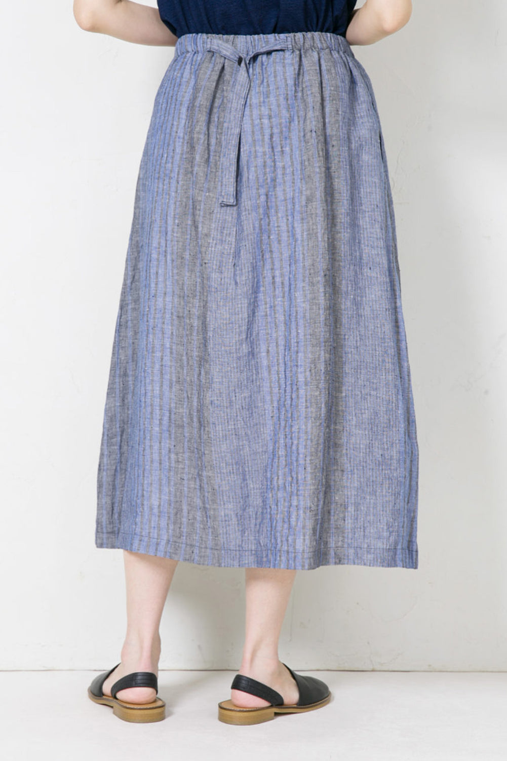 Blue Stripe Linen Skirt
