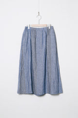 Blue Stripe Linen Skirt