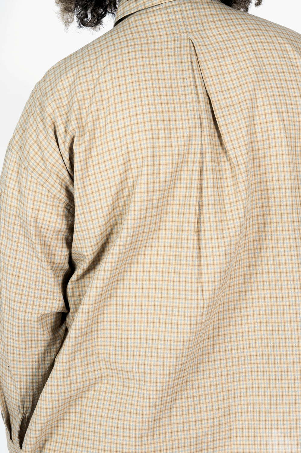Dobby Check Oversized Shirt Beige, Unisex