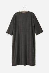 V-Neck Dress Brown Check