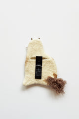 Felt Cat Pocket with Furry Tail