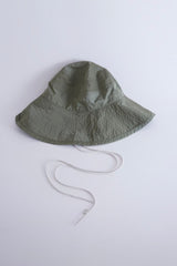 HANA Hat, Olive with Beige Ribbon
