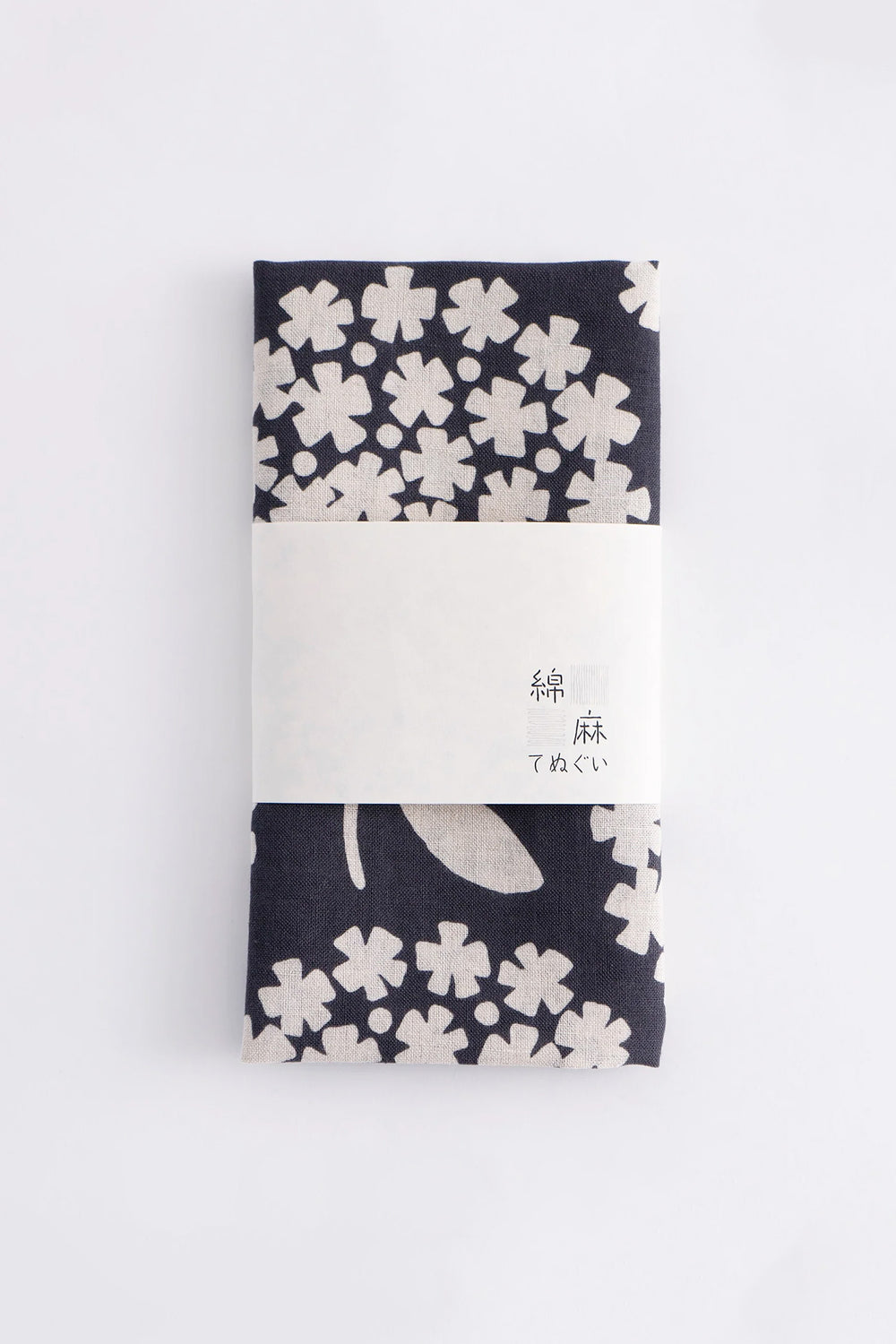 Flower Grey Tenugui Dark