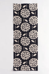 Flower Grey Tenugui Dark
