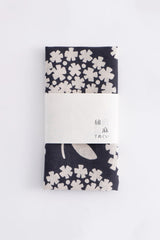 Flower Grey Tenugui Dark