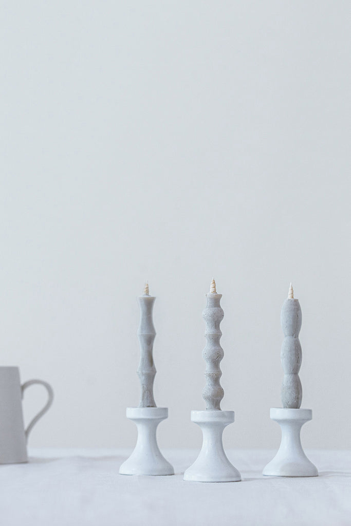 Stoneware Candle Stand-Fluid