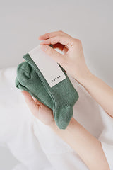Linen Ribbed Socks Malachite
