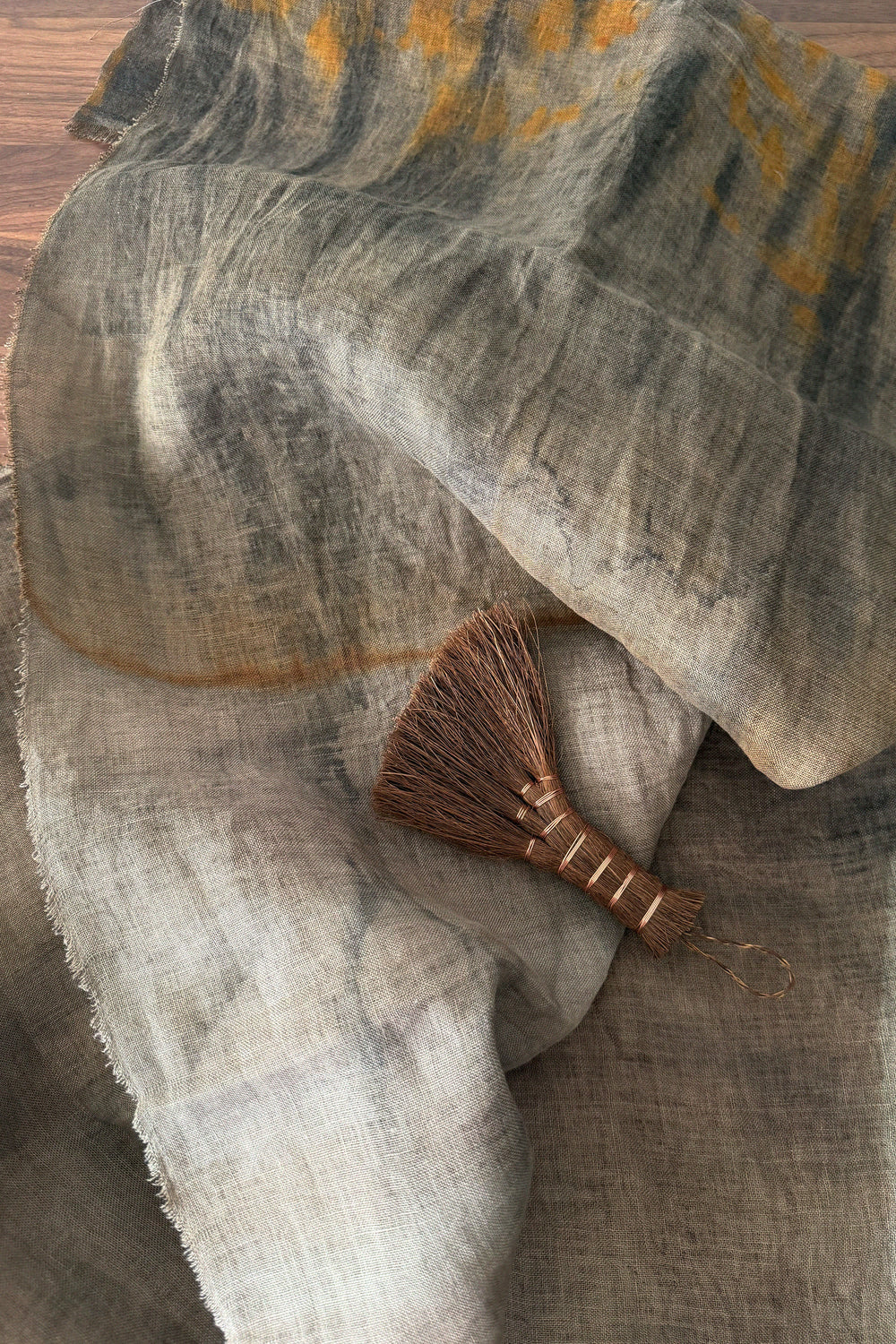 Rust Dyed Linen Textile B