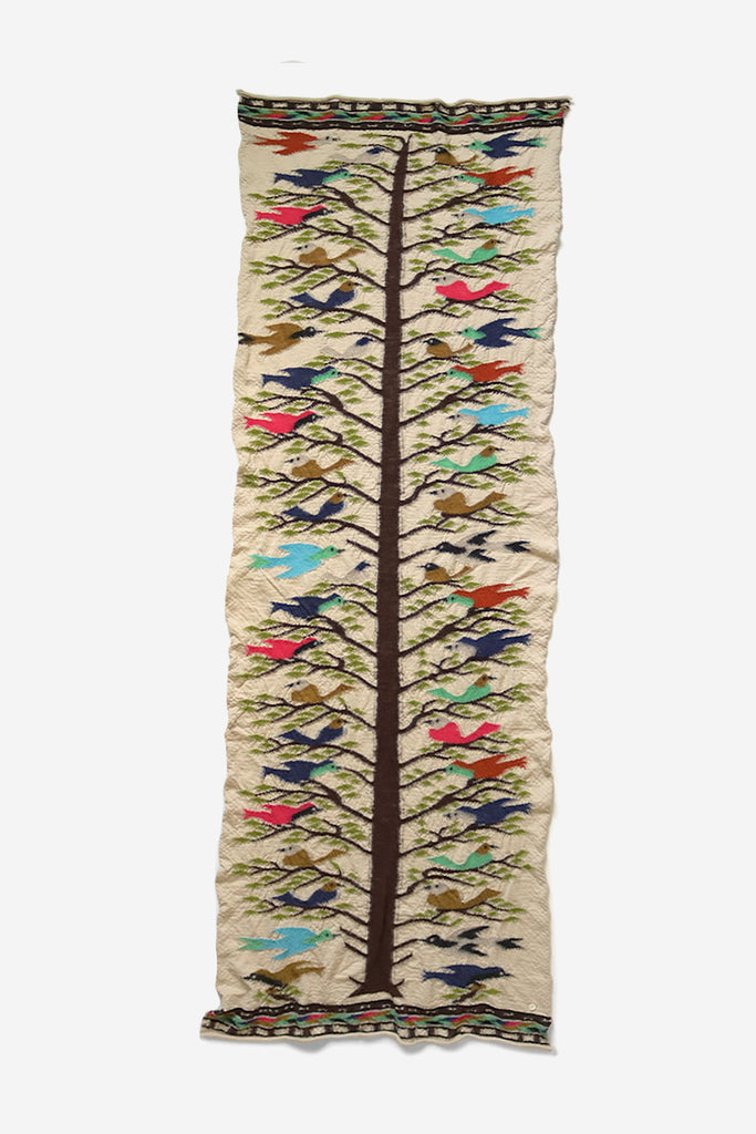 Fulling Wool Scarf BIRD TREE