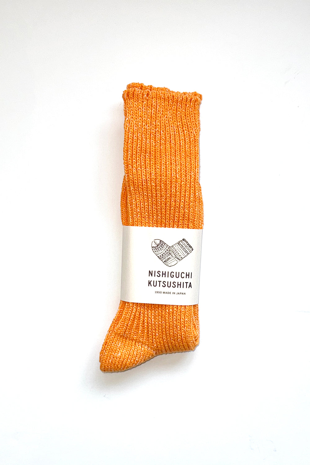 Hemp Cotton Ribbed Socks Lantern Orange