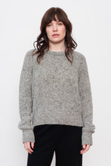 Mohair Tweed Raglan Sweater Gray