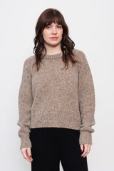Mohair Tweed Raglan Sweater Natural