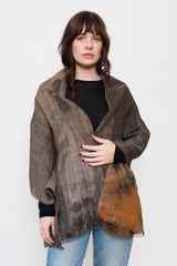 Rust Dyed Linen Textile A