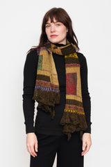 Knit Shawl, Khaki Mix